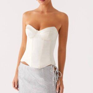 Pepper Mayo- Radar Satin Corset- Ivory - BRAND NEW